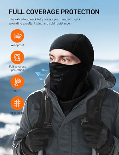 AstroAI Balaclava Ski Mask Winter Fleece Thermal Face Mask Cover for Men Women Warmer Windproof Breathable, Cold Weather G...