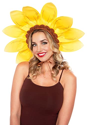 Women's Sunflower Headpiece Costume, Sun Flower Design, Polyblend Felt Petals, One Size Fits Most Standard