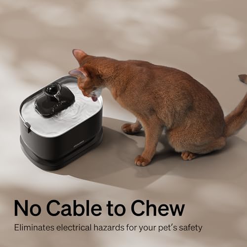 PETLIBRO Cat Water Fountain, Cordless Pet Water Fountain Battery Operated, 2.5L/84oz Dockstream Water Fountains for Cats I...