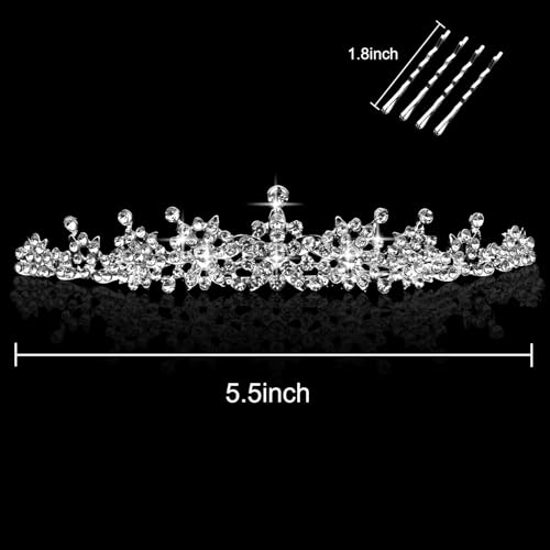 CUBACO Silver Tiara Crown for Women Girls Rhinestone Wedding Tiaras Crown for Bride Crystal Princess Crowns for Birthday P...