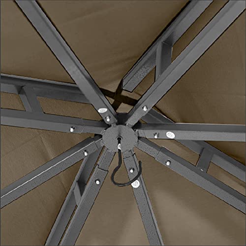 ABCCANOPY Gazebos for Patios 10x12 - Outdoor Steel Frame Gazebo for Lawn Backyard Garden Deck (Khaki)