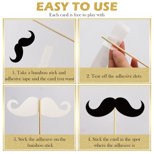 Photo Booth Props, Kaluofan 25PCS Black and Gold Party Decorations, Funny Photo Party Props Accessories for Adults and Kid...