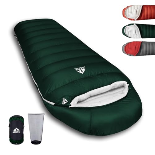 BUERTS Down Sleeping Bags for Adults, Premium 680FP Down Fill Backpacking Sleeping Bag for Cold Weather for Camping, Hikin...