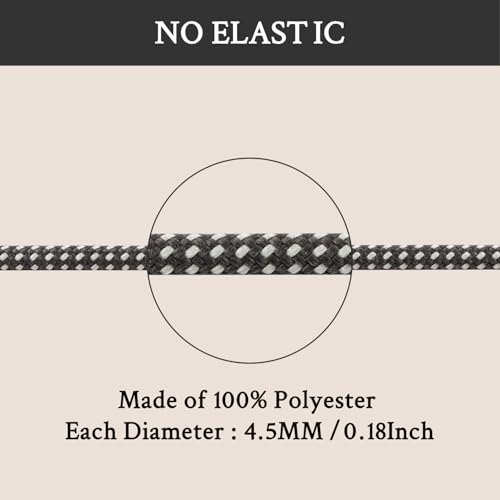 Round Shoe Laces for Sneakers,4.5MM Shoelaces Replacement for Work & Hiking Boot, Running Shoe Strings Men Women