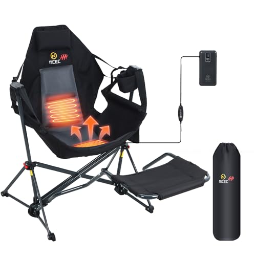 Nice C Heated Hammock Camping Chair with Footrest, Heated Camping Chair with Battery, Rocking Swing Chairs, Hammock Chairs...