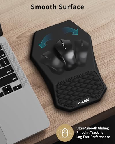 Ergonomic Mouse Pad and Keyboard Wrist Rest Support Set, Massage Design Mousepad for Carpal Tunnel Pain Relief, Memory Foa...