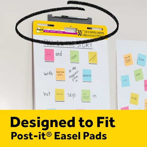 Post-it Super Sticky Wall Easel Mounting System, 15 in Wide x 3.25 in Tall x 1.25 in Deep, Smoke Grey, 2/Pack, Great for V...