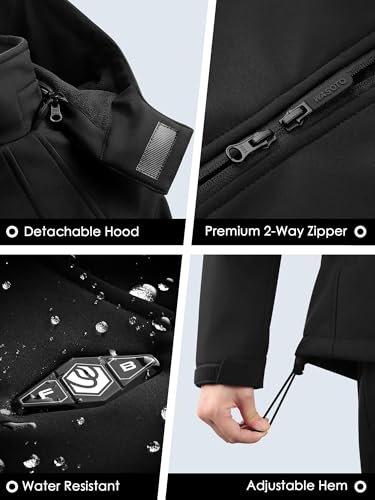 WASOTO Heated Jackets for Women 18400 mAh Battery Pack Water-Resistant Slim Fit with Detachable Hood Cycling Jackets