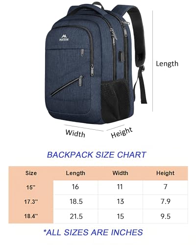 MATEIN Extra Large Laptop Backpack for Men, 50 L Travel Carry On TSA Approved Backpack with USB Port & Trolley Sleeve, Wat...
