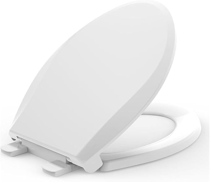 K-4639-RL-0 Round Toilet Seat Replacement for KOHLER 4639-RL-0 Round-Front Toilet Seat, Quiet-Close Lid and Seat, Countoured Seat, Bumpers and Installation Hardware, White