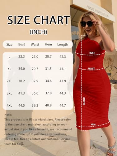 LAGSHIAN Women Sexy One Shoulder Plus Size Sleeveless Ruched Bodycon Long Party Dress