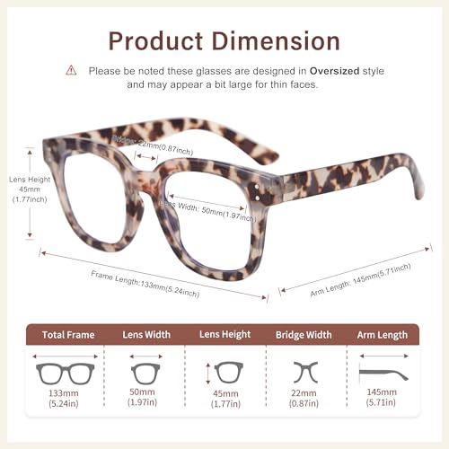 Madison Avenue Blue Light Blocking Glasses Oversized Fashion Blue Light Glasses for Women Anti Eyestrain & UV Protection C...