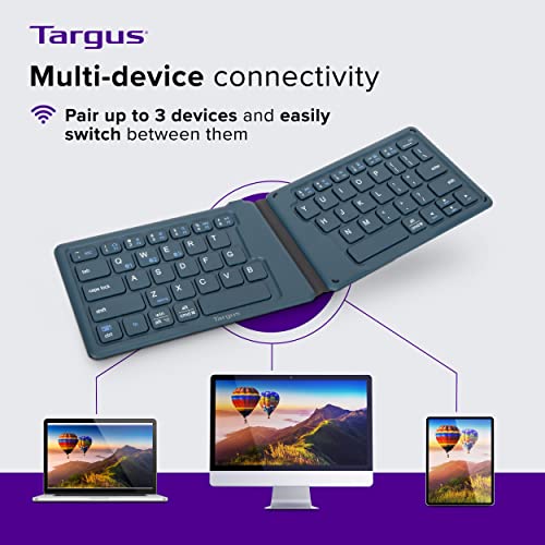 Targus Ergonomic Foldable Bluetooth Keyboard, Split Travel Keyboard Wireless, Rechargeable Portable Wireless Keyboard for ...