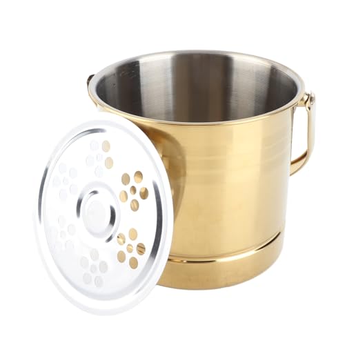 Insulated Stainless Steel Ice Bucket 1L Professional Thickened Stainless Steel Ice Bucket with Filter Plate for Cocktail B...