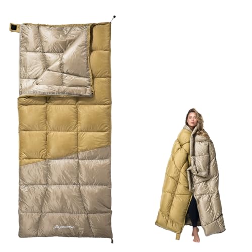 BISINNA Down Sleeping Bag for Adults 650FP Ultralught Wearable 3 Season Backpacking Sleeping Bags Muti-Use Outdoor Packabl...