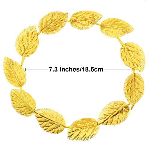 meekoo Gold Laurel Crown Wreath Greek Leaf Headband Toga Party Roman Caesar Headpiece Goddess Costume for Women Men Weddin...