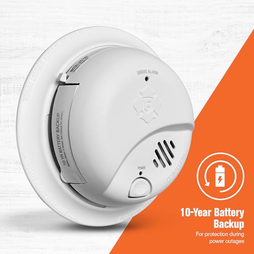 First Alert Smoke Alarm, Interconnect Hardwire Detector with 10-Year Battery Backup, SMI105-AC, 3-Pack