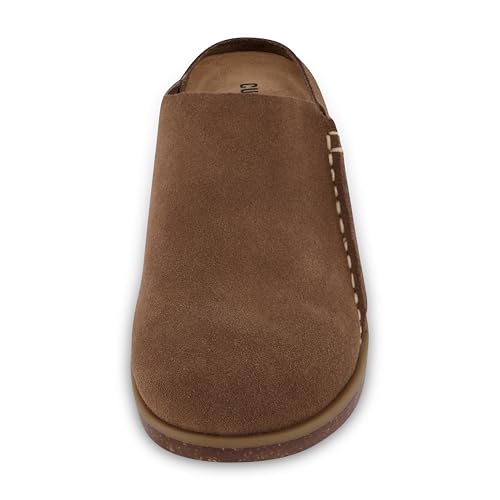 CUSHIONAIRE Women's Clay Genuine Leather footbed clog with +Comfort padding