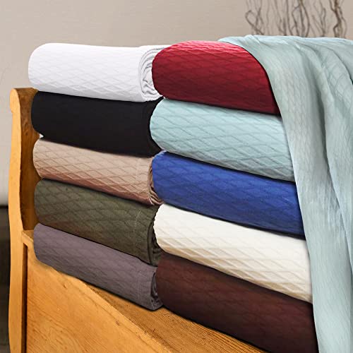 Superior Diamond Weave All-Season Cotton Blanket, Cover for Home, Couch, Bed, Soft, Warm Blankets, Boho Aesthetic, Comfy, ...