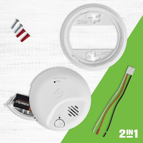 First Alert SMICO100-AC Interconnect Hardwire Combination Smoke & Carbon Monoxide Alarm with Battery Backup, 6-Pack