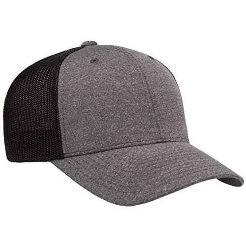 Flexfit Men's 110 Mesh Trucker Hat, Dark Heather/Black, One Size