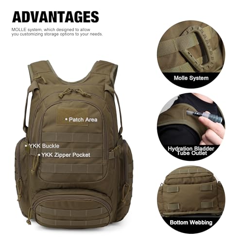 Mardingtop 25L Tactical Backpacks+Molle Admin Tactical Utility Pouch