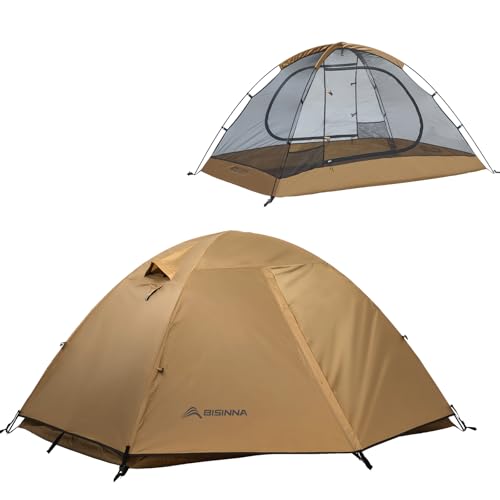 BISINNA Backpacking Tent 2 Person Lightweight Camping Tent Waterproof 3 Season with Aluminum Pole for Outdoor Mountaineeri...