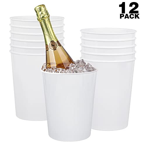 12 Pack Ice Buckets for Parties, Plastic Wine Cooler for Champagne, Beverage, Soda and Beer, Classic Wine Bottle Chiller f...