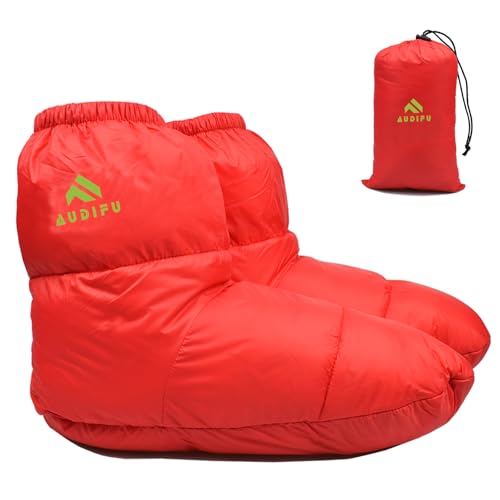 AUDIFU Down Booties Warm Socks Ultralight Sleeping Sock for Camping, Backpacking - Camp Sleeping Bag Tent Down Foot Warmer...