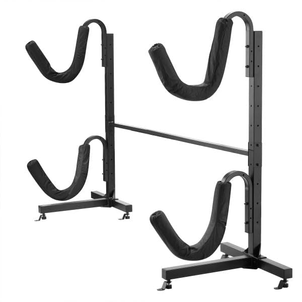 Rad Sportz Kayak Storage Rack - Freestanding Adjustable Stand with Padded Arms and 400lb Capacity for Canoes, SUP, or Padd...
