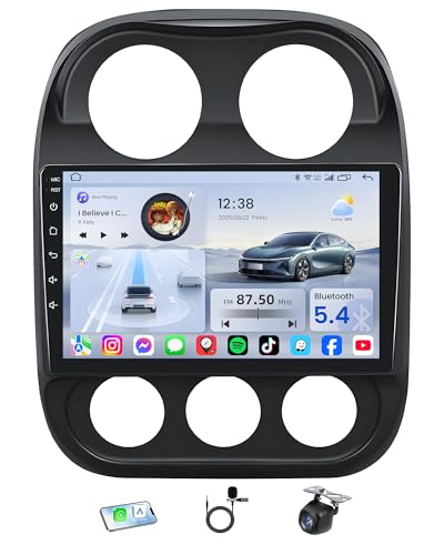 [4G+64G] Car Radio Stereo for Jeep Patriot Compass 2010-2016: Upgrade Bluetooth 5.4 Wireless CarPlay Android Auto with 10 ...