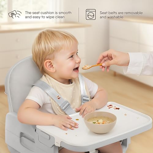 Obee Odee 3-in-1 Portable Baby High Chair for Babies and Toddlers, Convertible Easy Clean Infant Foldable Highchair with A...