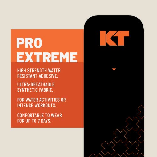 KT Tape, Pro Extreme Synthetic Kinesiology Athletic Tape, 20 Count, 10” Precut Strips