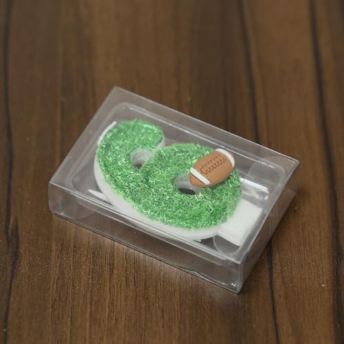 CasaPopz Football Birthday Number Candles for Cake Green Number 1 Candle 1st Football Cake Topper Cupcake Topper for Footb...