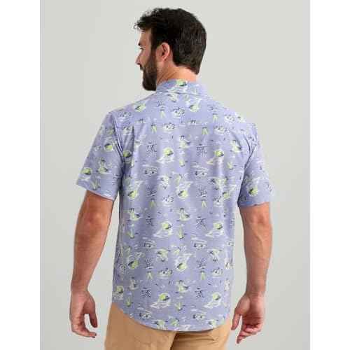 HUK Mens H1500212 Athletic-button-down-shirts, Lightning Sky Space Palm, XL US