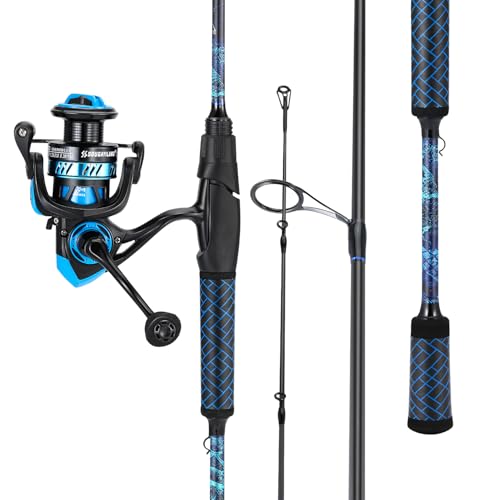 Sougayilang Spinning & Baitcaster Fishing Rod and Reel Combo,IM7 Graphite 2Pc Blanks, Stainless Steel Guides with Ceramic ...