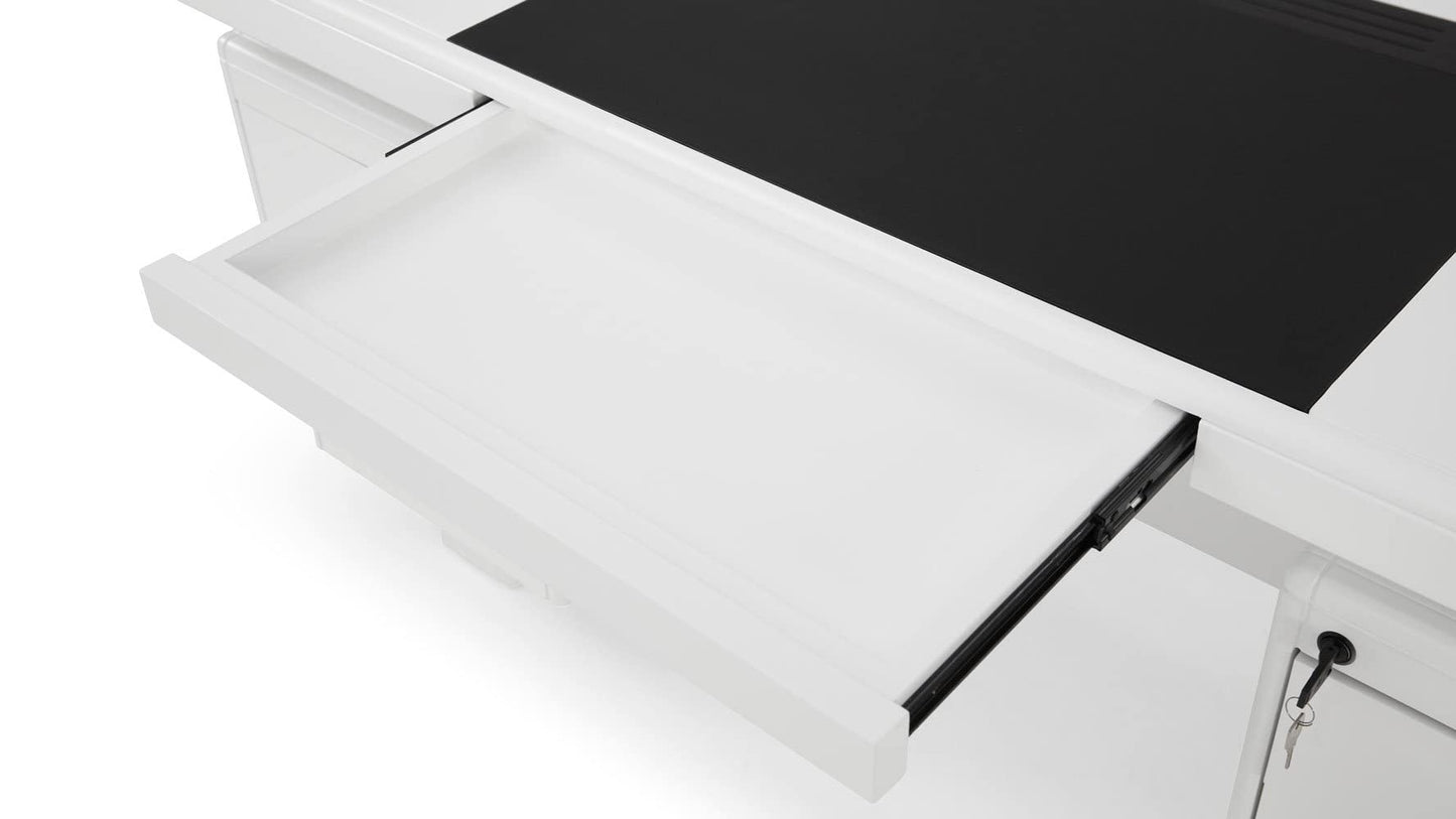 ZURI Modern Monroe Desk - Fixed Height - White