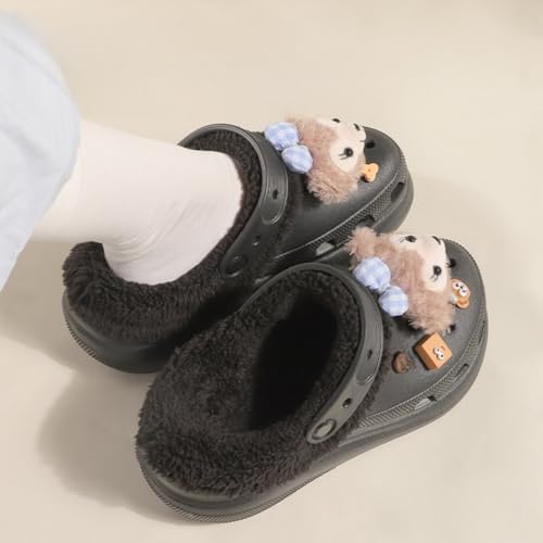 1Pair Removable Fleece Lined Clog Slipcovers, Short Fleece Lining Thickened Insole, for Chef Shoes Kitchen Indoor Outdoor,...