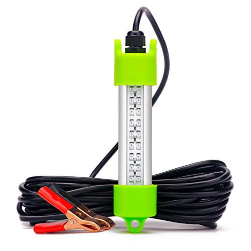 18W 45W DC 12V Green IP68 Waterproof Aluminum Super Bright LED Fish Bait Submersible Dock Underwater Fishing Light Attract...