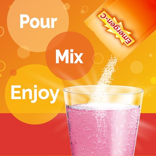 Emergen-C Hydration+ Sports Drink Mix With Vitamin C (18 Count, Raspberry Flavor), Electrolyte Replenishment, 0.33 Ounce P...