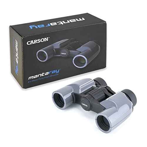 Carson Mantaray 8x24mm Porro Prism Compact Binoculars For Travel, Camping, Hiking, Bird Watching, Sporting Events, Concerts and Outdoor Adventures (MR-824) , Black