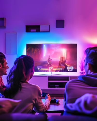 HitLights LED Strip Lights, Small LED Light Strips Dimmable, RGB 5050 Color Changing LED Tape Light with Remote and UL-Lis...