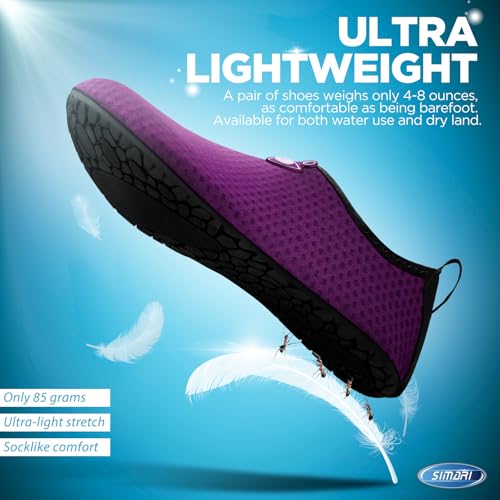SIMARI Water Shoes for Women Men Swim Aqua Socks Beach Pool Essentials Barefoot Surf River Boat Kayak Sea Yoga Sand Exerci...