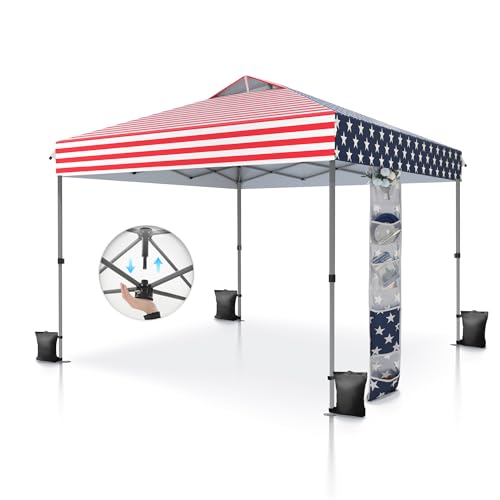 PHI VILLA 10x10 Pop Up Canopy Tent - One Push Setup, Instant Shade Tent with Vented Roof for Beach & Events - Includes Sto...