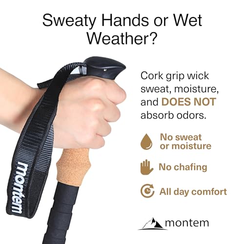 Montem 3K Carbon Fiber Trekking Poles – Ultralight, Shock Absorbing, Quick Lock, Weather Resistant – Premium Hiking/Walkin...