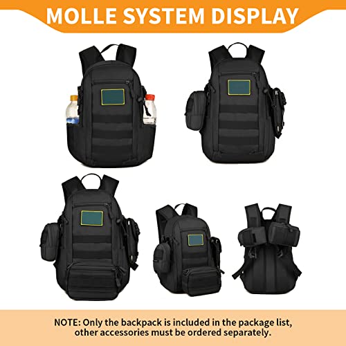 HUNTVP 10L Tactical Backpack Small Backpack Mini Daypack Military MOLLE Rucksack Gear Tactical Assault Pack Bag for Huntin...