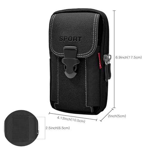 Outdoor sports mobile waist bag 6.8-inch belt wearing design men's sports carry on bag - S-Black