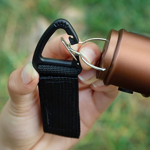 Tactical Key Ring Chain, D-Ring Snap Clip Carabiner, Multifunction Keychain Webbing Belt Holder 4PCS, Gear Hook for Hiking...