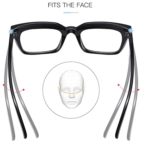 EYLRIM Classic Thick Square Frame Clear Lens Glasses for Women Men Non Prescription Eyeglasses
