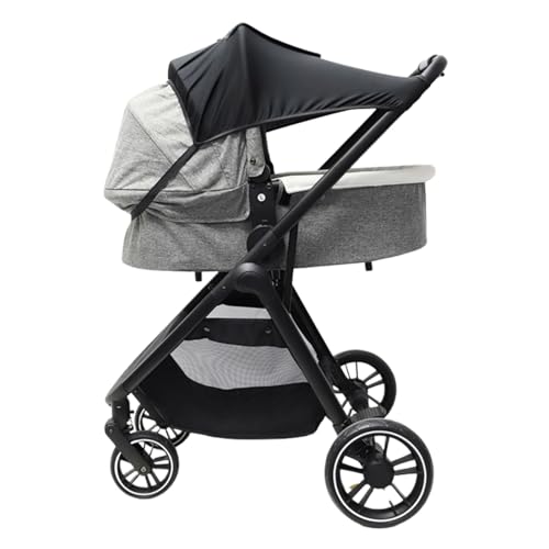 PandaEar Universal Stroller Sun Shade Cover for Baby Bassinet | Blackout UV Protection Canopy with Mesh Window | Windproof...